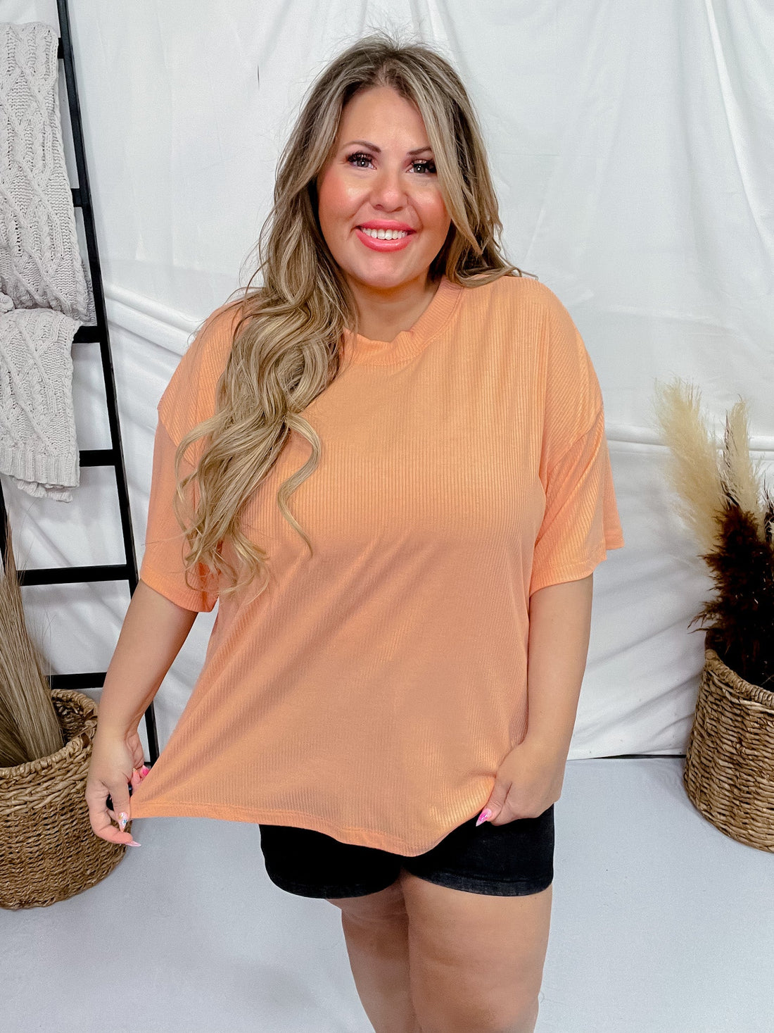 Ribbed Jersey Tunic Top (2 Colors) - Whiskey Skies - BLUMIN