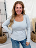 Ribbed Square Neck Solid Color Long Sleeve Top (6 Colors) - Whiskey Skies - SOUTHERN GRACE