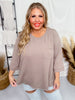 Ribbed Tunic Top W/ Front Pocket & 3/4 Sleeves - Whiskey Skies - ANDREE BY UNIT