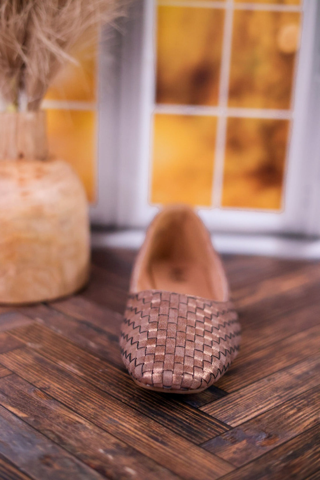 Right There Woven Bronze Flats - Whiskey Skies - CORKYS FOOTWEAR
