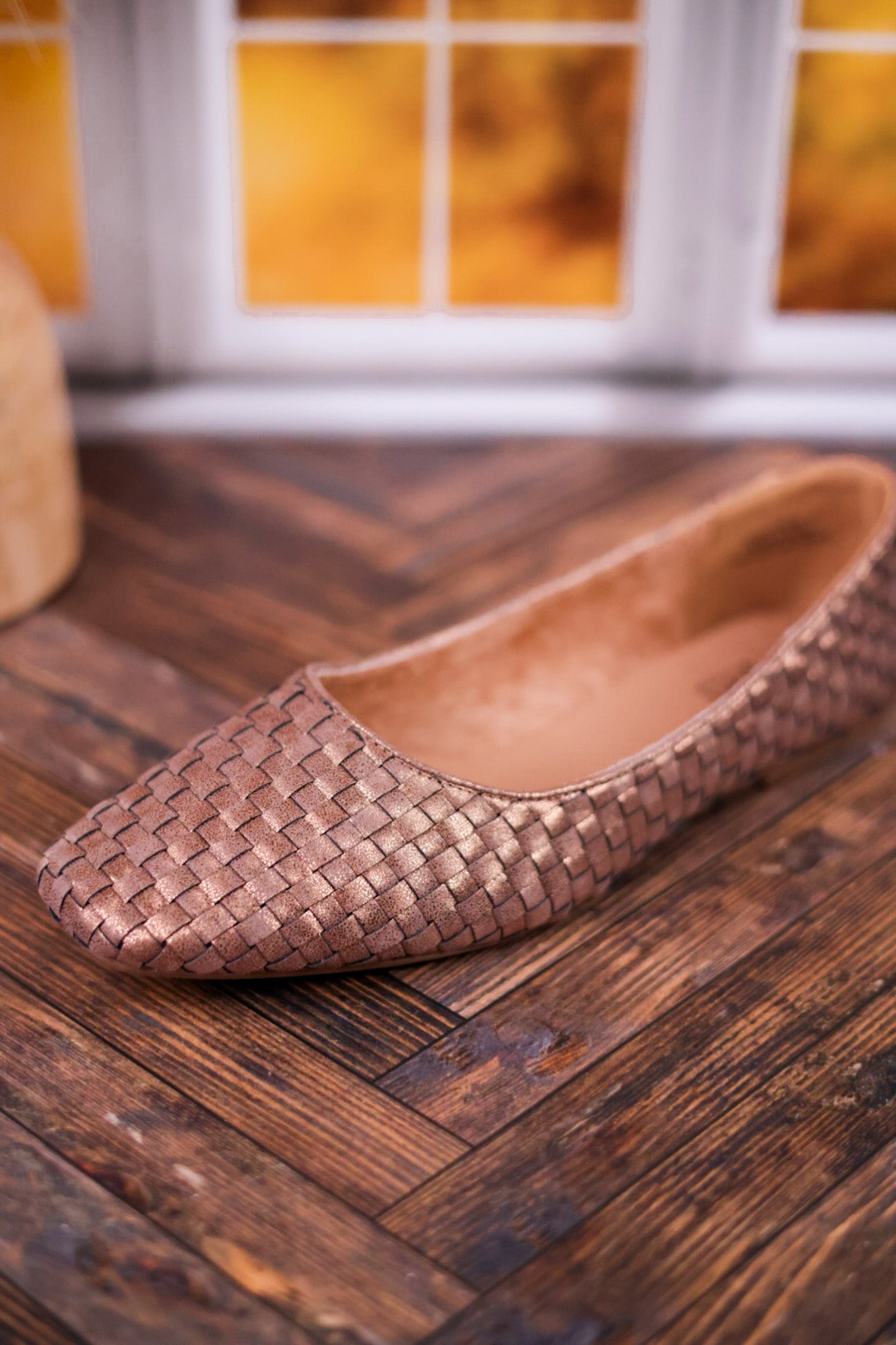 Right There Woven Bronze Flats - Whiskey Skies - CORKYS FOOTWEAR