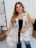 Rock n Roll Lace High Low Vest - Whiskey Skies - ORIGAMI APPAREL