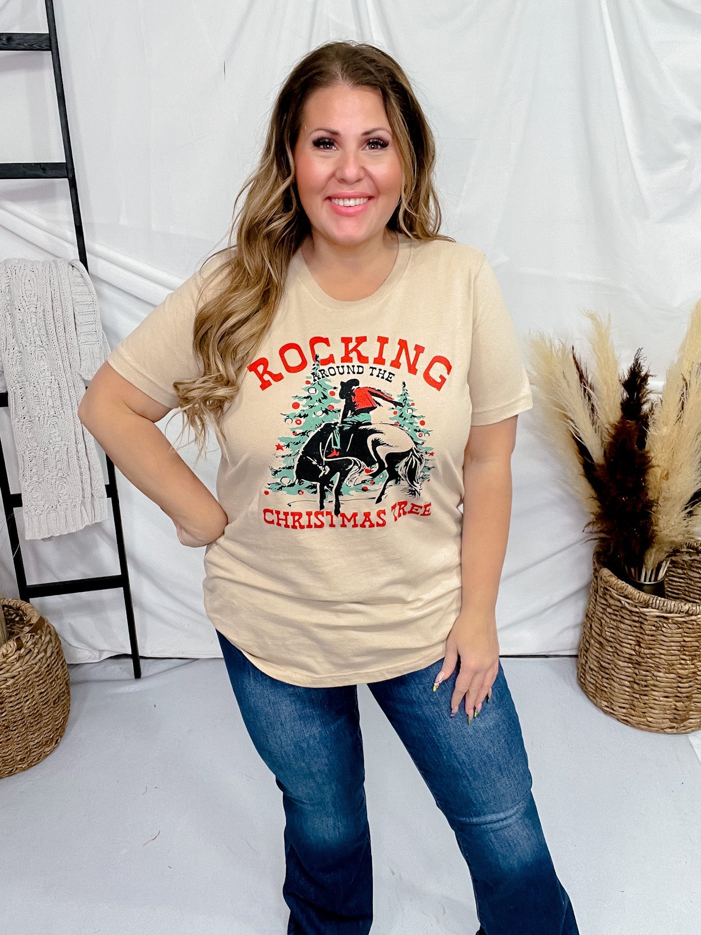 Rocking Christmas Graphic T-Shirt - Whiskey Skies - STYLIVE