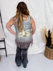 Rodeo Print Fringed Tank Top - Whiskey Skies - ORIGAMI APPAREL