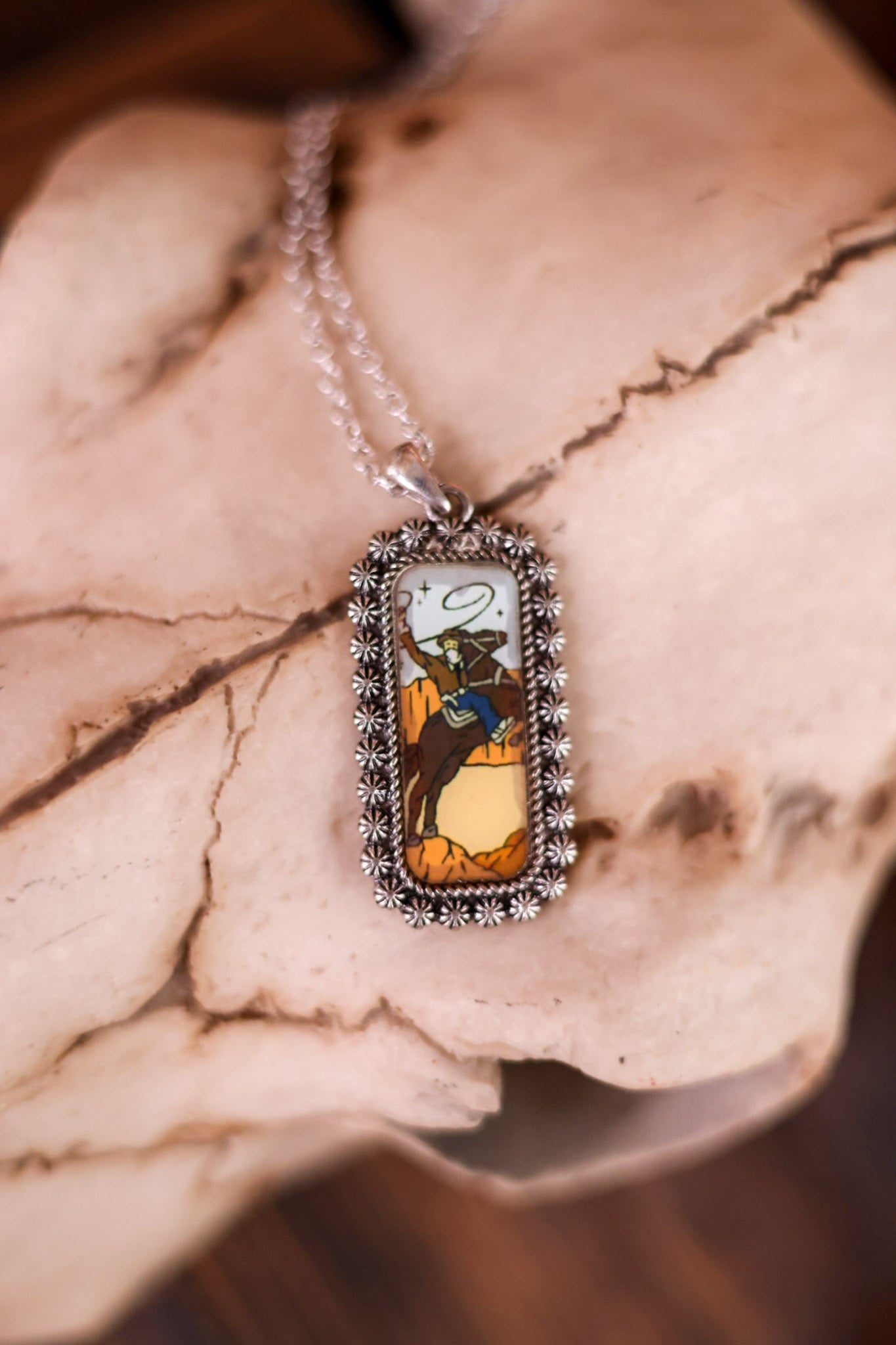 Rodeo Western Bubble Pendant Necklace - Whiskey Skies - BOHO RANCH SHOP