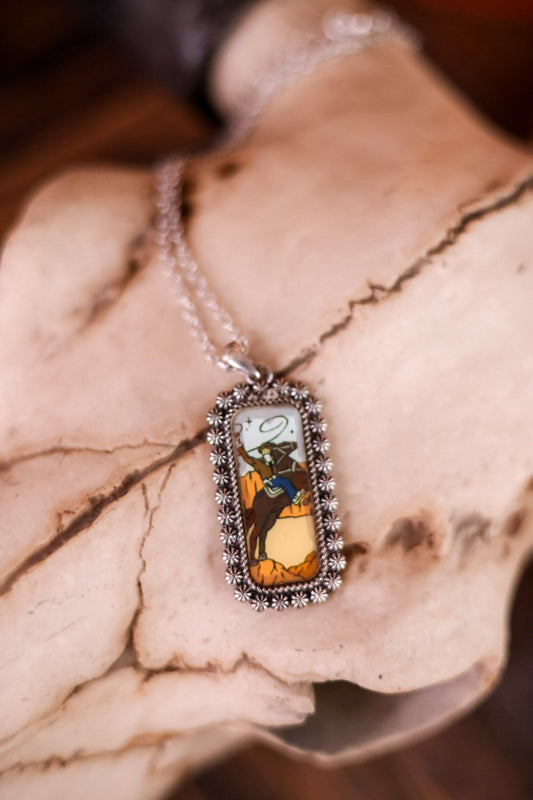 Rodeo Western Bubble Pendant Necklace - Whiskey Skies - BOHO RANCH SHOP