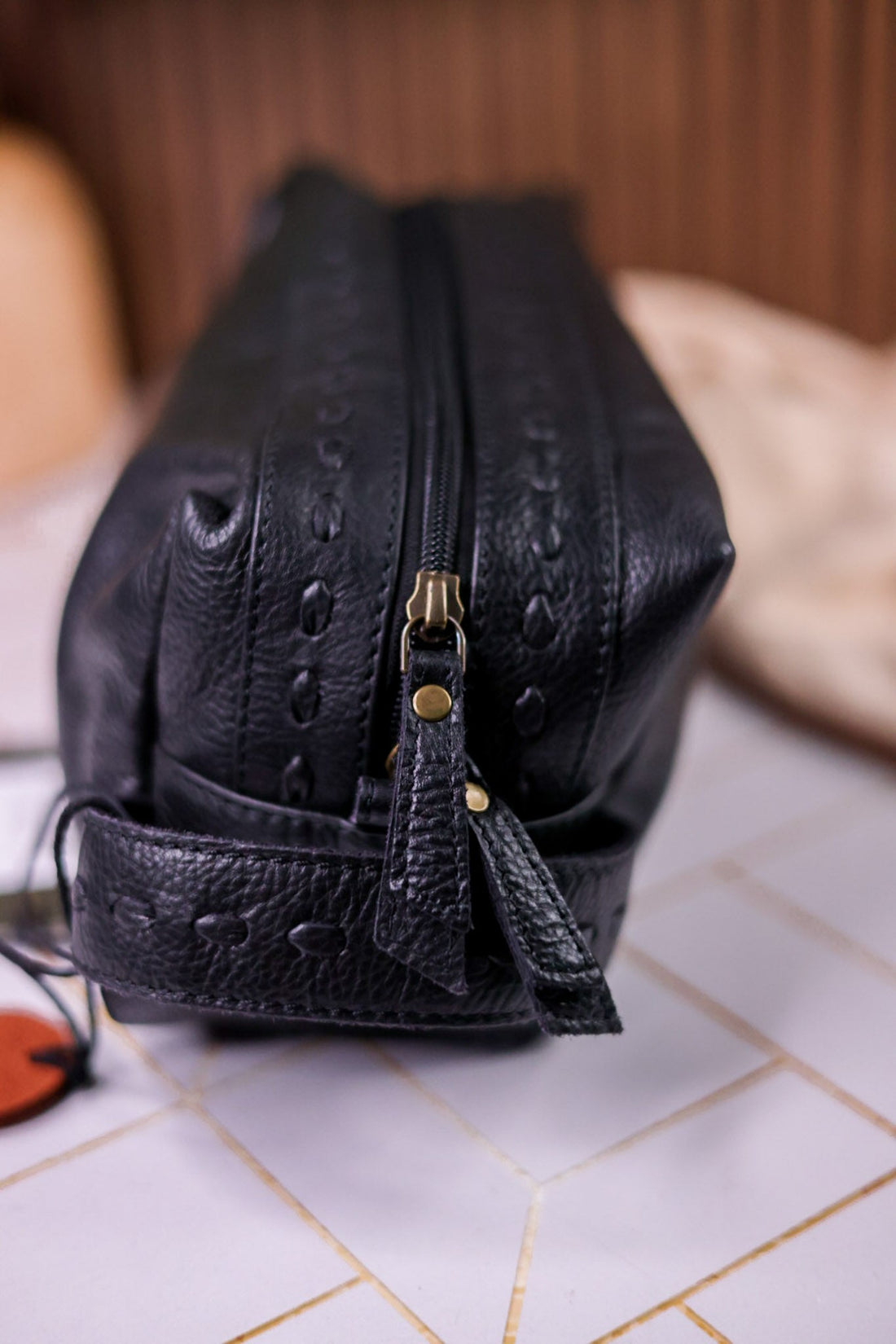 Roff Trail Toiletries Bag in Coal Black - Whiskey Skies - MYRA BAGS