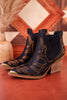 Roma Black Ankle Booties with Bronze Stitching - Whiskey Skies - VERY G