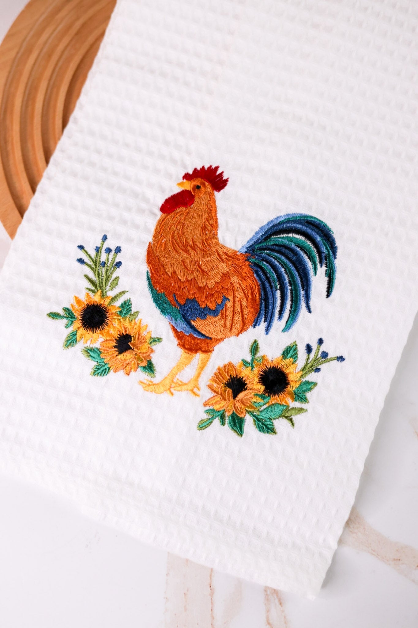 Rooster Sunflower Kitchen Towel - Whiskey Skies - C & F ENTERPRISES
