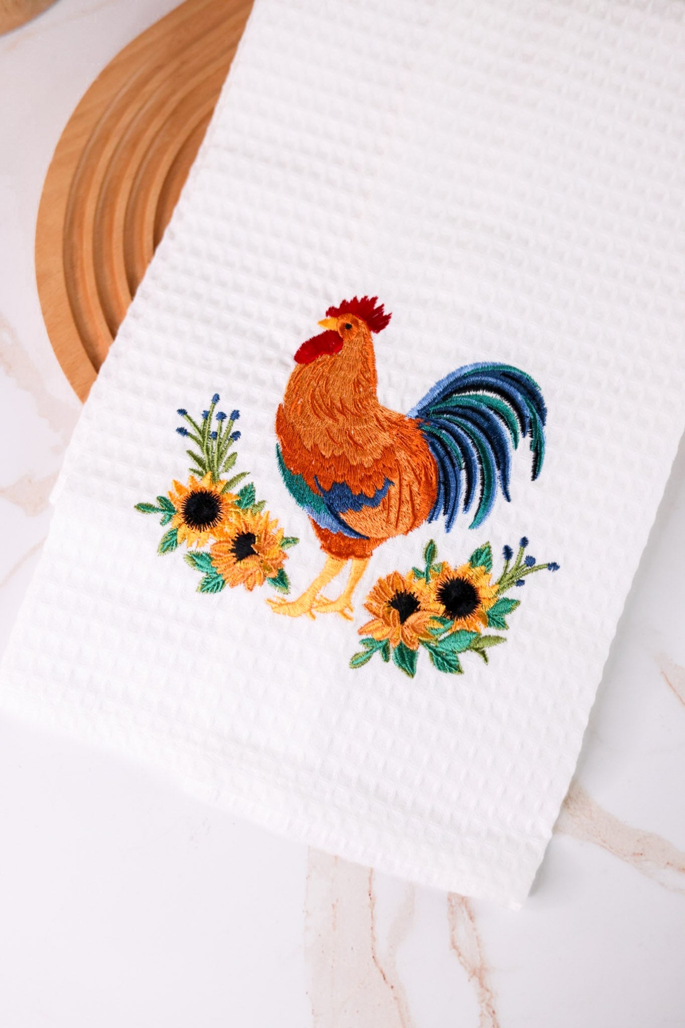 Rooster Sunflower Kitchen Towel - Whiskey Skies - C & F ENTERPRISES