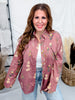 Rose Brown Floral Print Button Front Utility Shirt - Whiskey Skies - HEIMISH