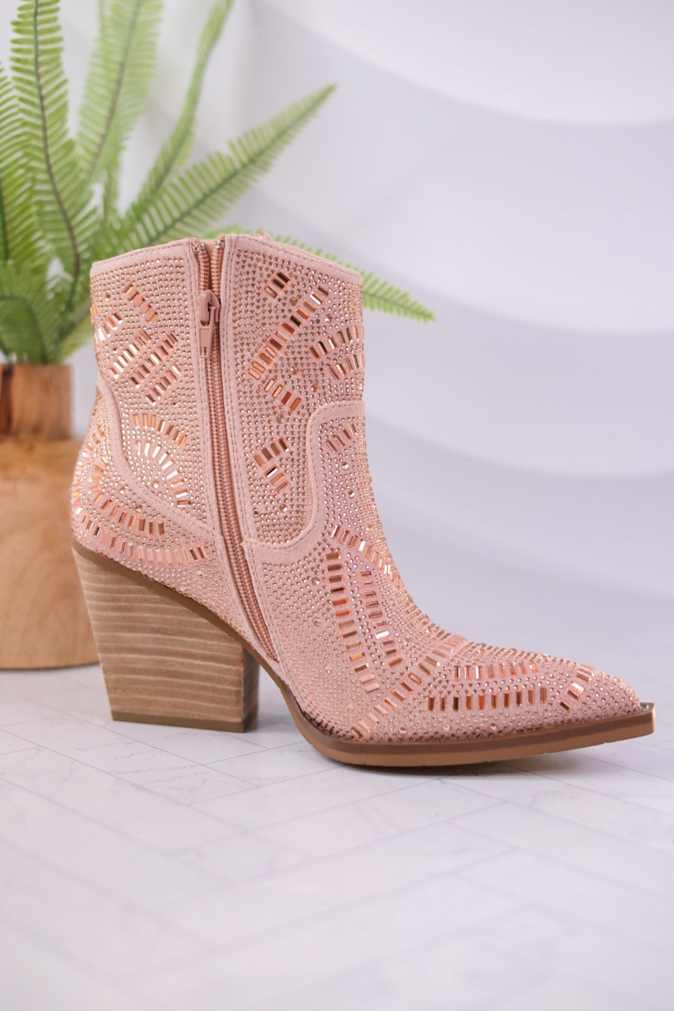 Rose Gold Maze Very G Booties - Whiskey Skies - VERY G