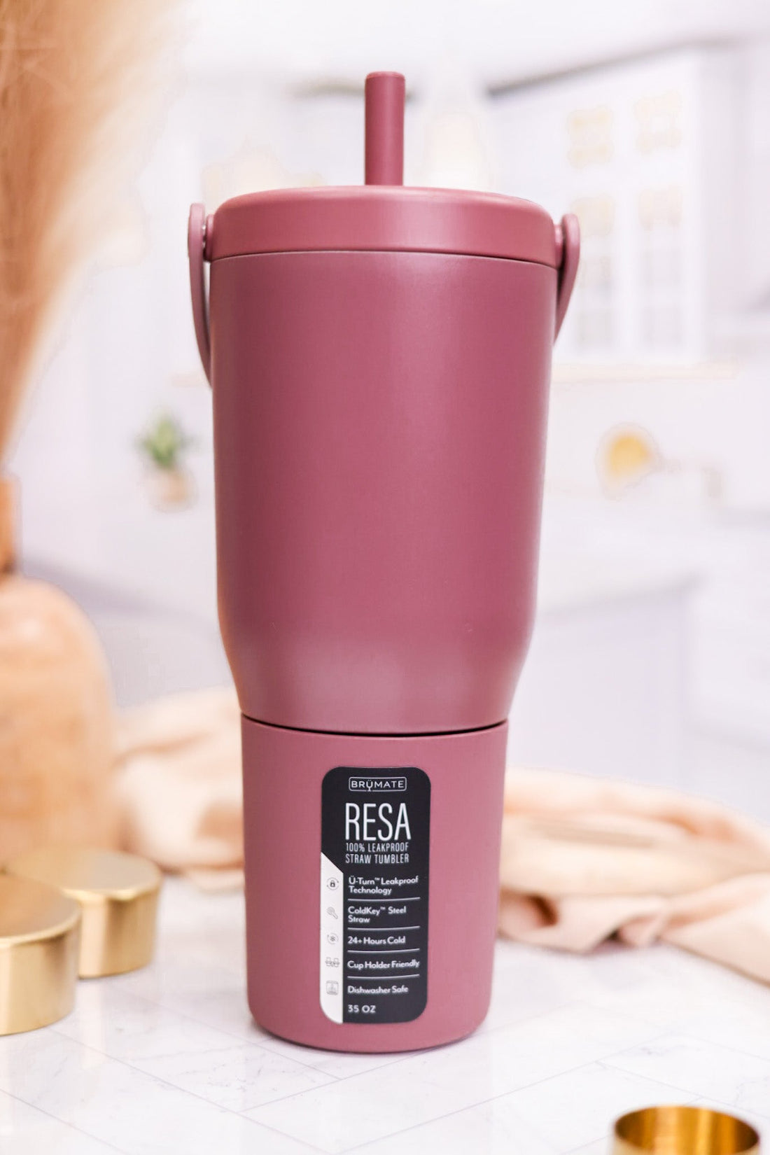 Rose Taupe 35oz Resa Tumbler - Whiskey Skies - BRUMATE