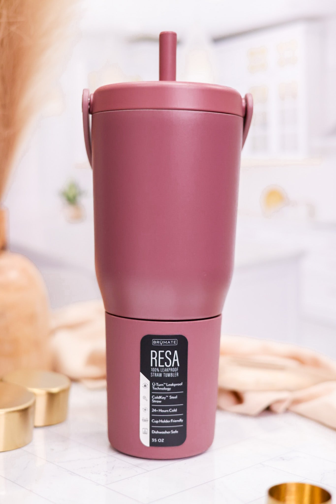 Rose Taupe 35oz Resa Tumbler - Whiskey Skies - BRUMATE