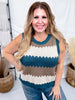 Round Neck Multicolor Striped Sweater Vest - Whiskey Skies - COZY CO