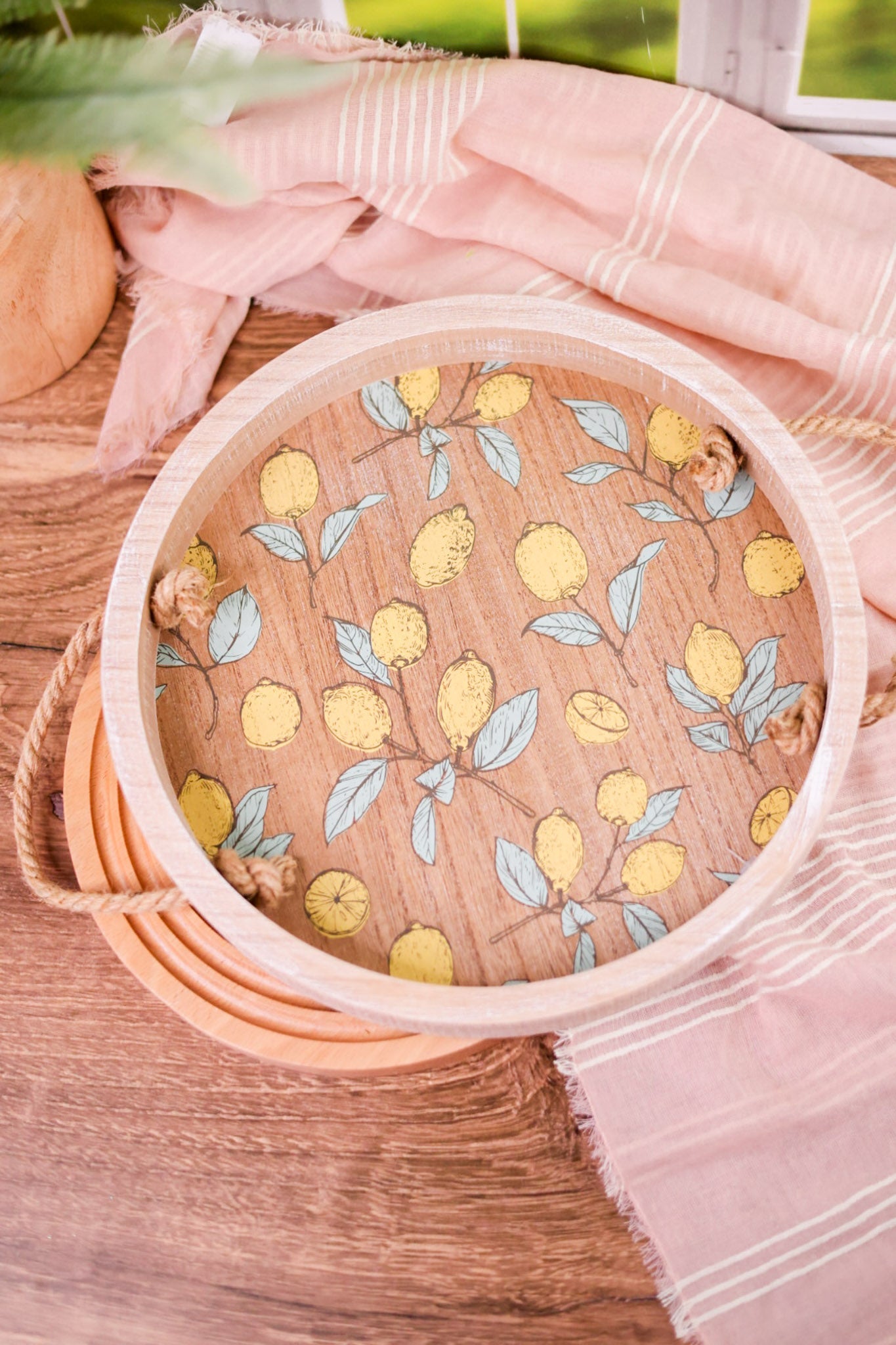 Round Wooden Lemon Tray - Whiskey Skies - ADAMS & CO