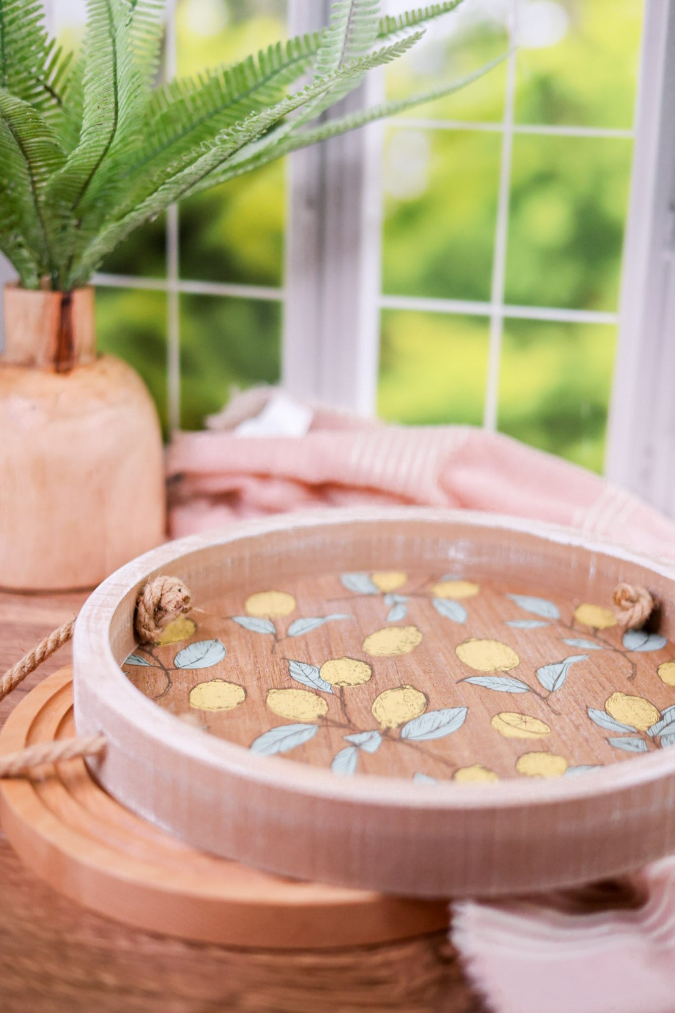 Round Wooden Lemon Tray - Whiskey Skies - ADAMS & CO