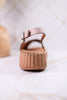 Rowyn Blush Slingback Leather Wedge Sandals - Whiskey Skies - SPRING FOOTWEAR