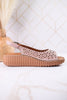 Rowyn Blush Slingback Leather Wedge Sandals - Whiskey Skies - SPRING FOOTWEAR