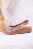 Rowyn Blush Slingback Leather Wedge Sandals - Whiskey Skies - SPRING FOOTWEAR