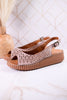 Rowyn Blush Slingback Leather Wedge Sandals - Whiskey Skies - SPRING FOOTWEAR