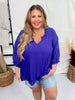 Royal Blue 3/4 Puff Sleeve Top - Whiskey Skies - ANDREE BY UNIT