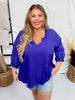 Royal Blue 3/4 Puff Sleeve Top - Whiskey Skies - ANDREE BY UNIT