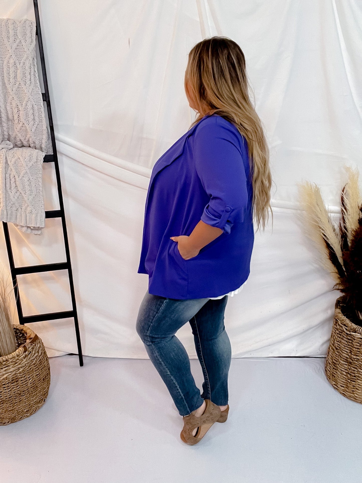 Royal Blue Boyfriend Blazer - Whiskey Skies - ANDREE BY UNIT