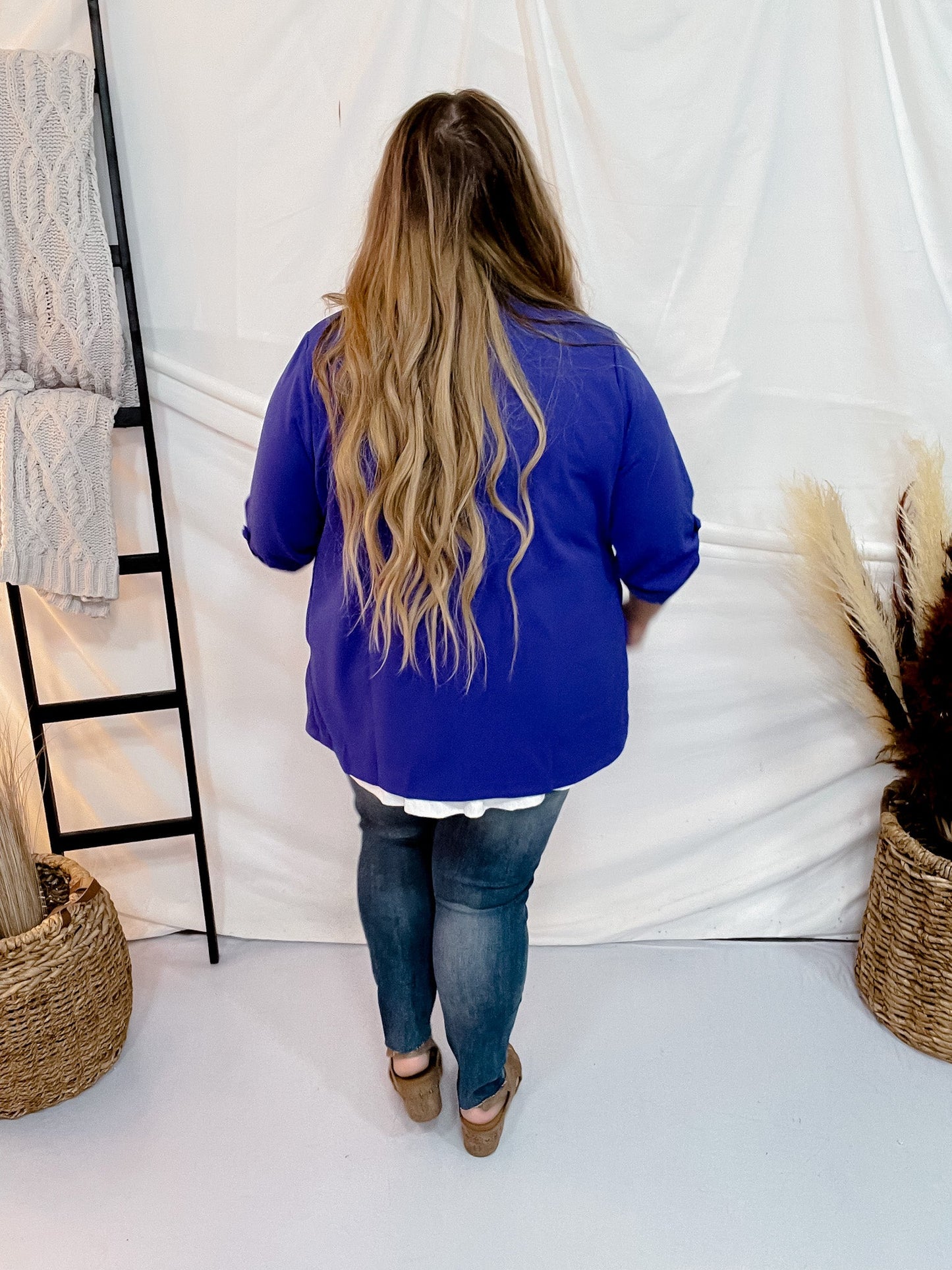 Royal Blue Boyfriend Blazer - Whiskey Skies - ANDREE BY UNIT