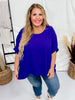 Royal Blue Poncho Like Dolman Sleeve Top - Whiskey Skies - ANDREE BY UNIT