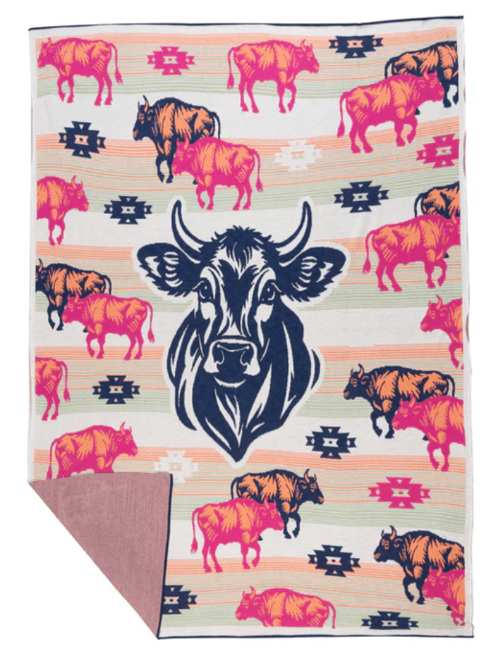 Ruby the Cow Throw Blanket - Whiskey Skies - MYRA BAGS