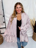 Ruffle Bottom Open Kimono - Whiskey Skies - EASEL