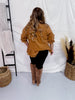 Ruffle Sleeve Corduroy Top in Camel Brown - Whiskey Skies - UMGEE