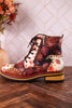 Rugup Brown Leather Studded Mixed Pattern Boots - Whiskey Skies - SPRING FOOTWEAR