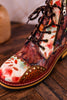 Rugup Brown Leather Studded Mixed Pattern Boots - Whiskey Skies - SPRING FOOTWEAR