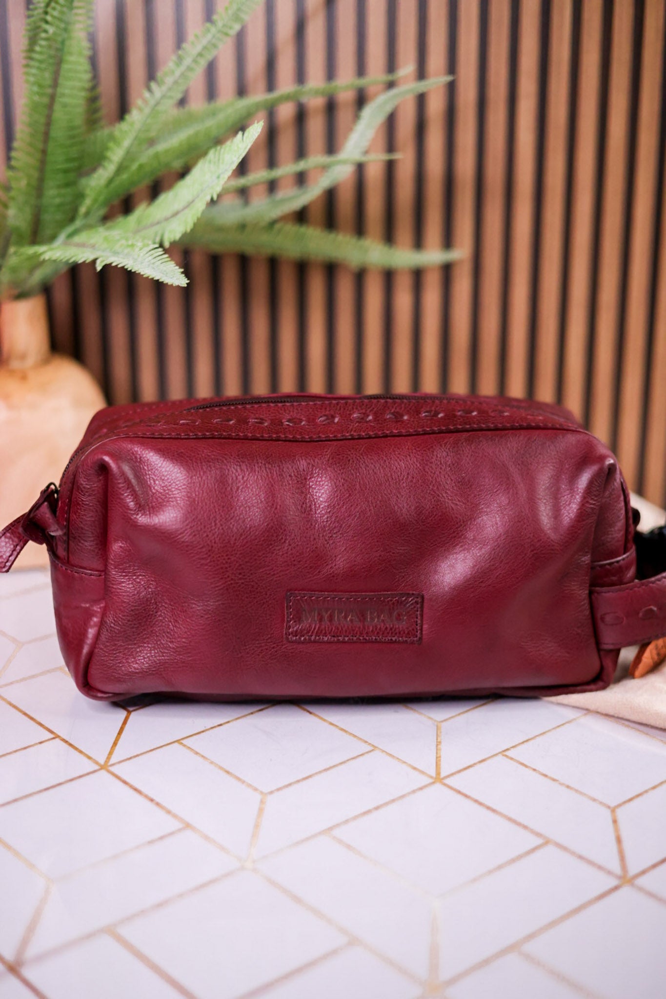 Russet Red Roff Trail Toiletries Bag - Whiskey Skies - MYRA BAGS