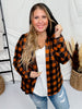 Rust and Black Plaid Button Up with Black Contrasting Hoodie - Whiskey Skies - DNA COUTURE