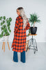 Rust & Black Plaid Long Coat - Whiskey Skies - ANDREE BY UNIT