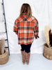 Rust Cozy Plaid Button Down Flannel Shacket - Whiskey Skies - SWEET GENERIS