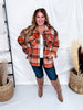 Rust Cozy Plaid Button Down Flannel Shacket - Whiskey Skies - SWEET GENERIS