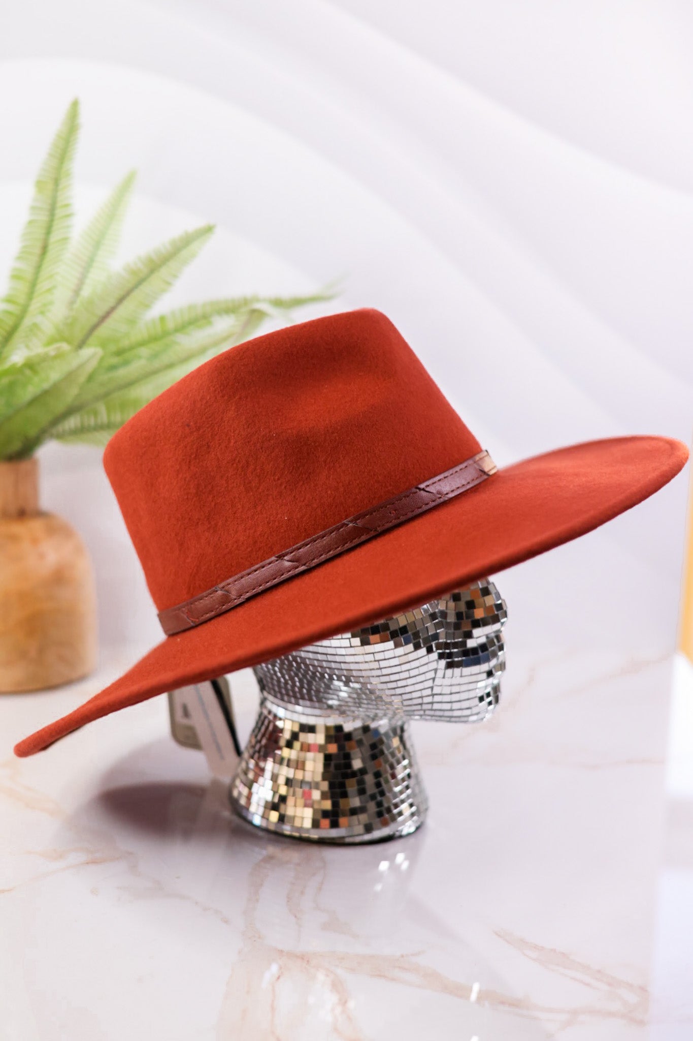 Rust Felt Fedora With Belted Band - Whiskey Skies - SAN DIEGO HAT COMPANY