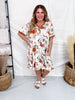 Rust Floral Loungewear Night Dress - Whiskey Skies - SHIRLEY & STONE