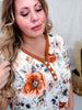 Rust Floral Loungewear Night Dress - Whiskey Skies - SHIRLEY & STONE