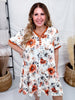 Rust Floral Loungewear Night Dress - Whiskey Skies - SHIRLEY & STONE