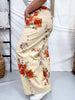 Rust Floral Print High Waist Wide Leg Khaki Pants - Whiskey Skies - EASEL
