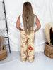 Rust Floral Print High Waist Wide Leg Khaki Pants - Whiskey Skies - EASEL