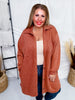 Rust Long Button Front Cardigan - Whiskey Skies - STYLIVE