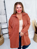 Rust Long Button Front Cardigan - Whiskey Skies - STYLIVE
