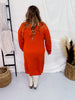 Rust Long Sleeve Asymmetric Split Knit Tunic - Whiskey Skies - DAVI & DANI