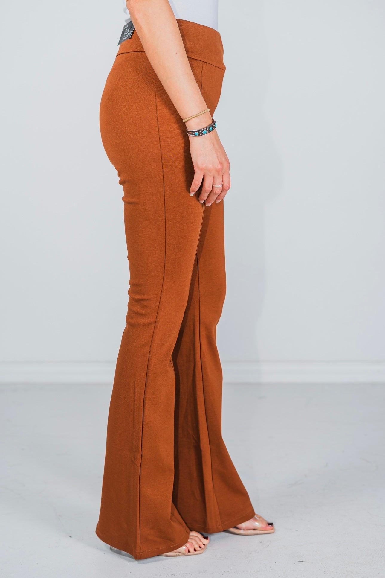 Rust Magic High Waist Kick Flares - Whiskey Skies - DEAR SCARLETT